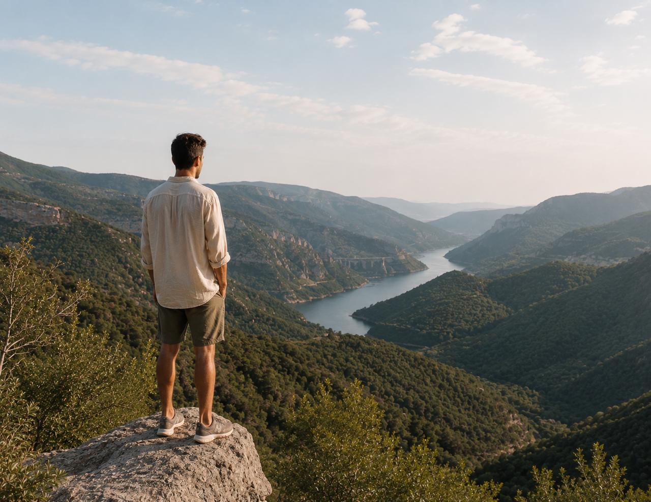 Male gazing at horizon